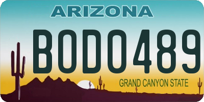 AZ license plate BOD0489