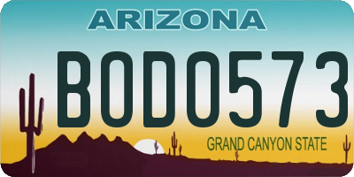 AZ license plate BOD0573