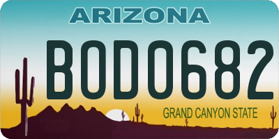 AZ license plate BOD0682