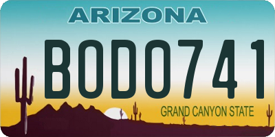 AZ license plate BOD0741