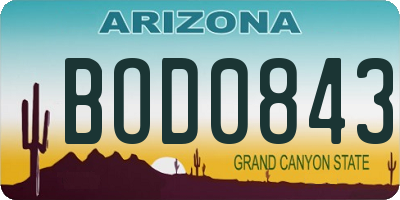 AZ license plate BOD0843