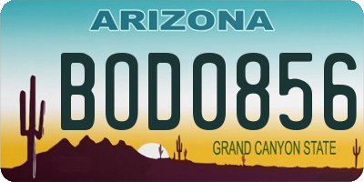 AZ license plate BOD0856