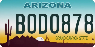 AZ license plate BOD0878