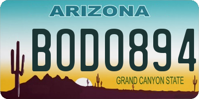AZ license plate BOD0894