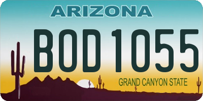 AZ license plate BOD1055