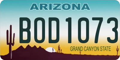 AZ license plate BOD1073