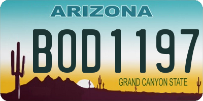 AZ license plate BOD1197