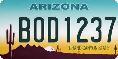 AZ license plate BOD1237