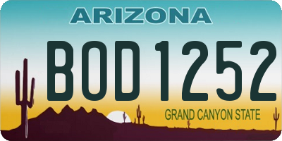 AZ license plate BOD1252