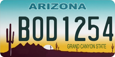 AZ license plate BOD1254