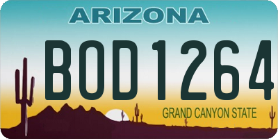 AZ license plate BOD1264
