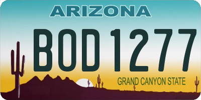 AZ license plate BOD1277