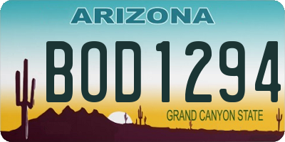 AZ license plate BOD1294