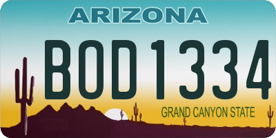 AZ license plate BOD1334