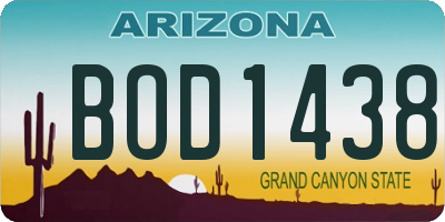 AZ license plate BOD1438