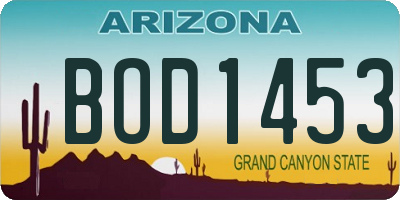 AZ license plate BOD1453