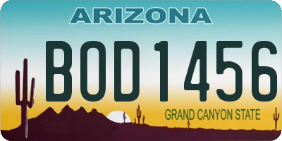 AZ license plate BOD1456