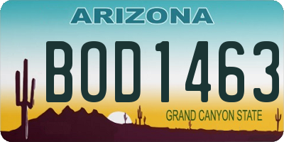 AZ license plate BOD1463