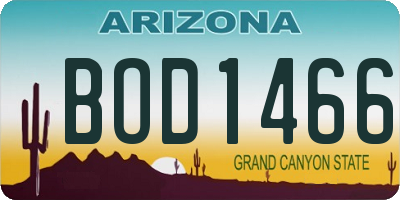 AZ license plate BOD1466