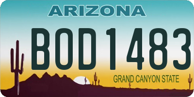 AZ license plate BOD1483