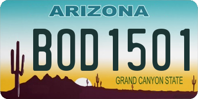 AZ license plate BOD1501