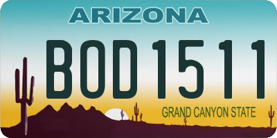 AZ license plate BOD1511
