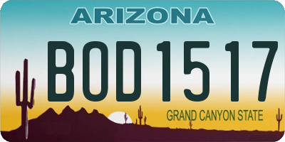 AZ license plate BOD1517