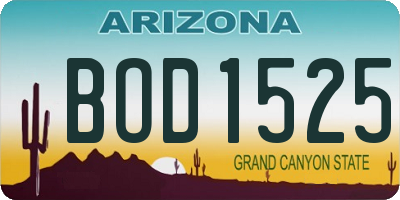 AZ license plate BOD1525