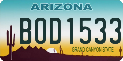 AZ license plate BOD1533