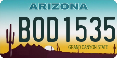 AZ license plate BOD1535