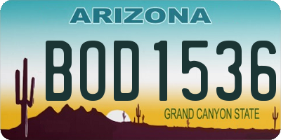 AZ license plate BOD1536
