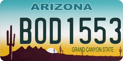 AZ license plate BOD1553