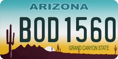 AZ license plate BOD1560