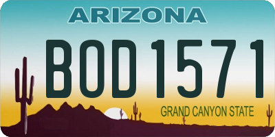 AZ license plate BOD1571