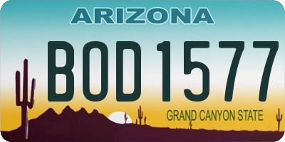 AZ license plate BOD1577
