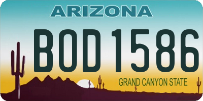 AZ license plate BOD1586