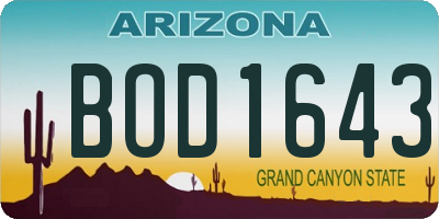 AZ license plate BOD1643