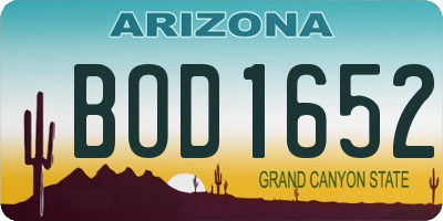 AZ license plate BOD1652