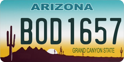 AZ license plate BOD1657