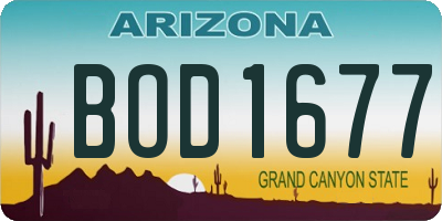 AZ license plate BOD1677