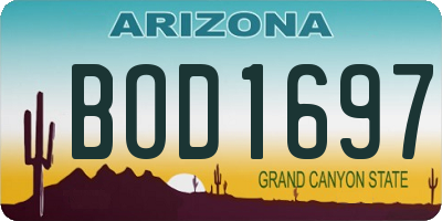 AZ license plate BOD1697