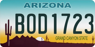 AZ license plate BOD1723
