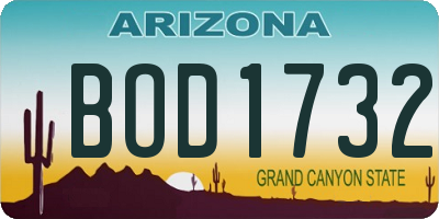 AZ license plate BOD1732