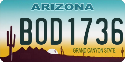 AZ license plate BOD1736