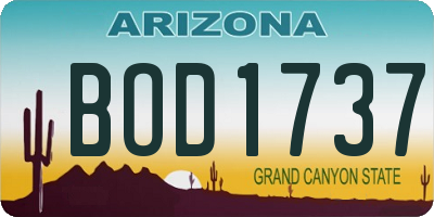 AZ license plate BOD1737