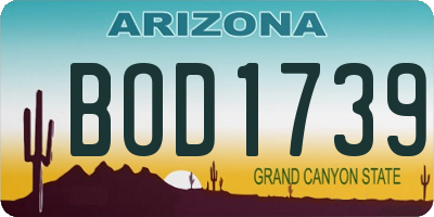 AZ license plate BOD1739