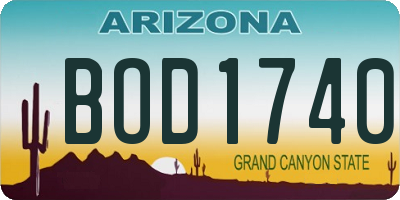 AZ license plate BOD1740