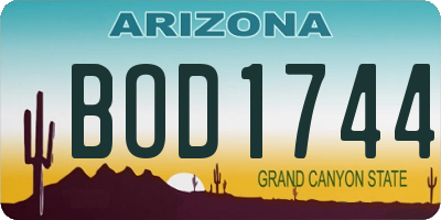AZ license plate BOD1744