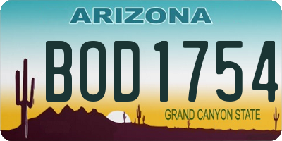 AZ license plate BOD1754