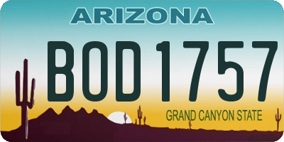 AZ license plate BOD1757